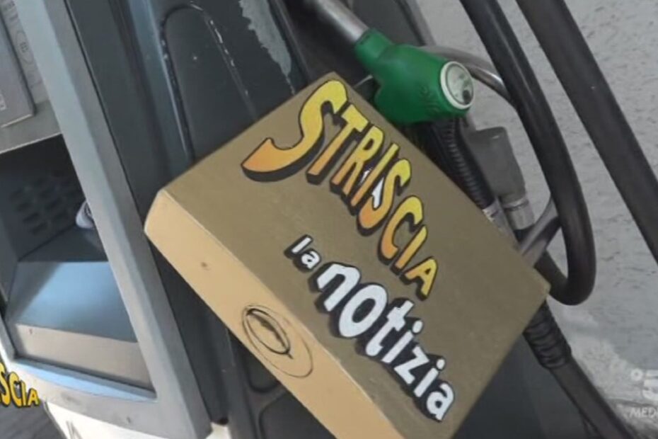 Striscia la Notizia distributore benzina