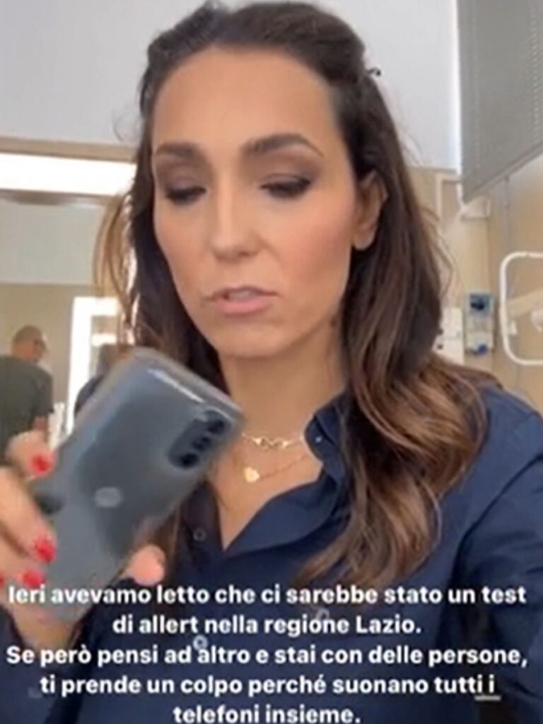 Caterina Balivo spaventata da It Alert: il video sui social