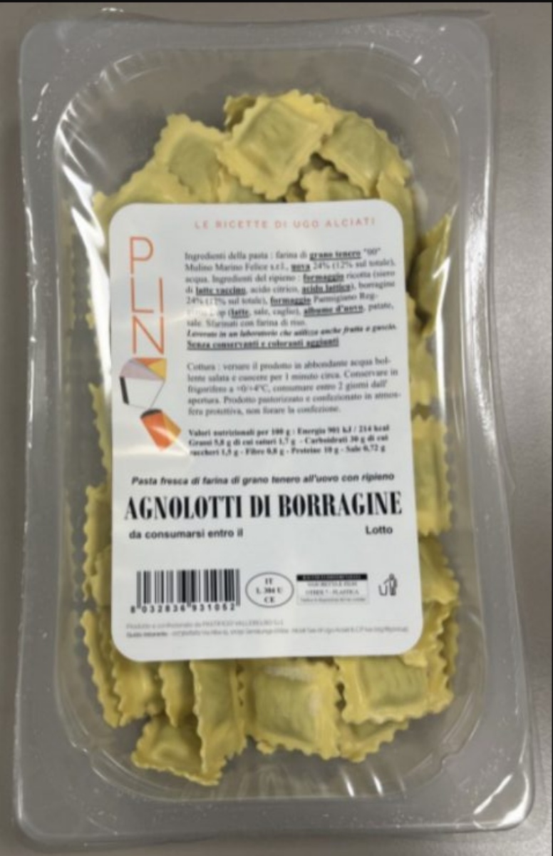 Eataly richiama agnolotti di borragine a marchio "Plin"