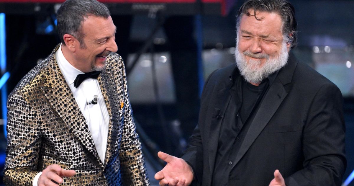 Russell Crowe Sanremo Travolta