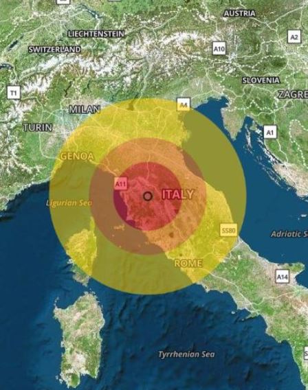 Terremoto in Italia, provincia di Siena