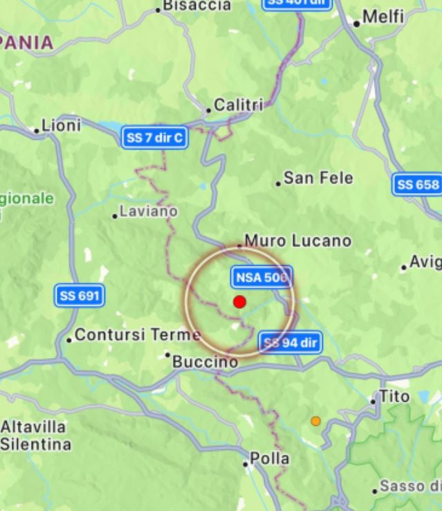 Terremoto in Cilento, epicentro a Ricigliano