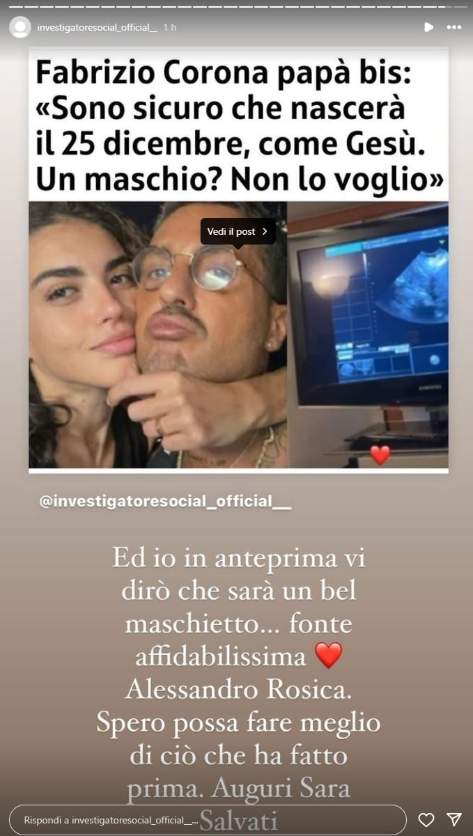 Fabrizio Corona figlio indiscrezione sul sesso