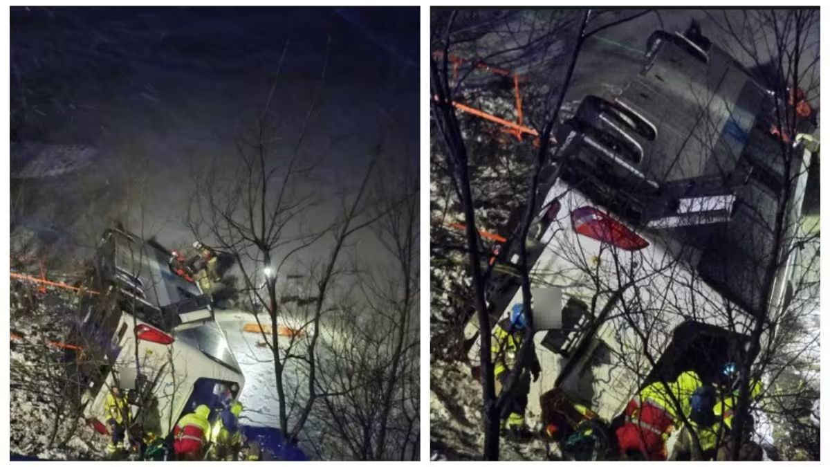 Autobus sbanda e finisce in acqua, a bordo c’erano 58 persone: ci sono morti