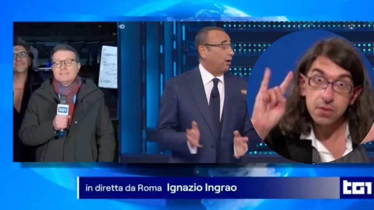 Gabriele Paolini, l’irruzione in diretta al TG1: “Sanremo è truccato, ecco chi vince” (VIDEO)