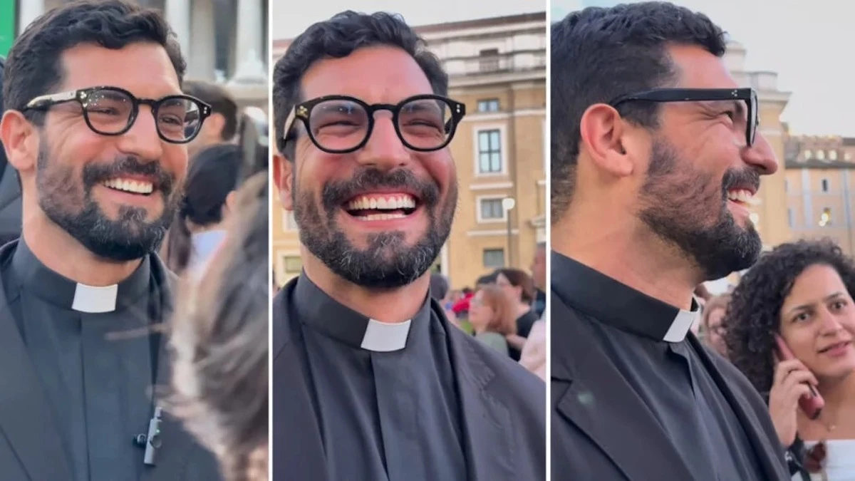 elezione papa la scoperta sul bel prete intervistato in piazza di chi si tratta da Tvzap.it elezione papa la scoperta sul bel prete intervistato in piazza di chi si tratta