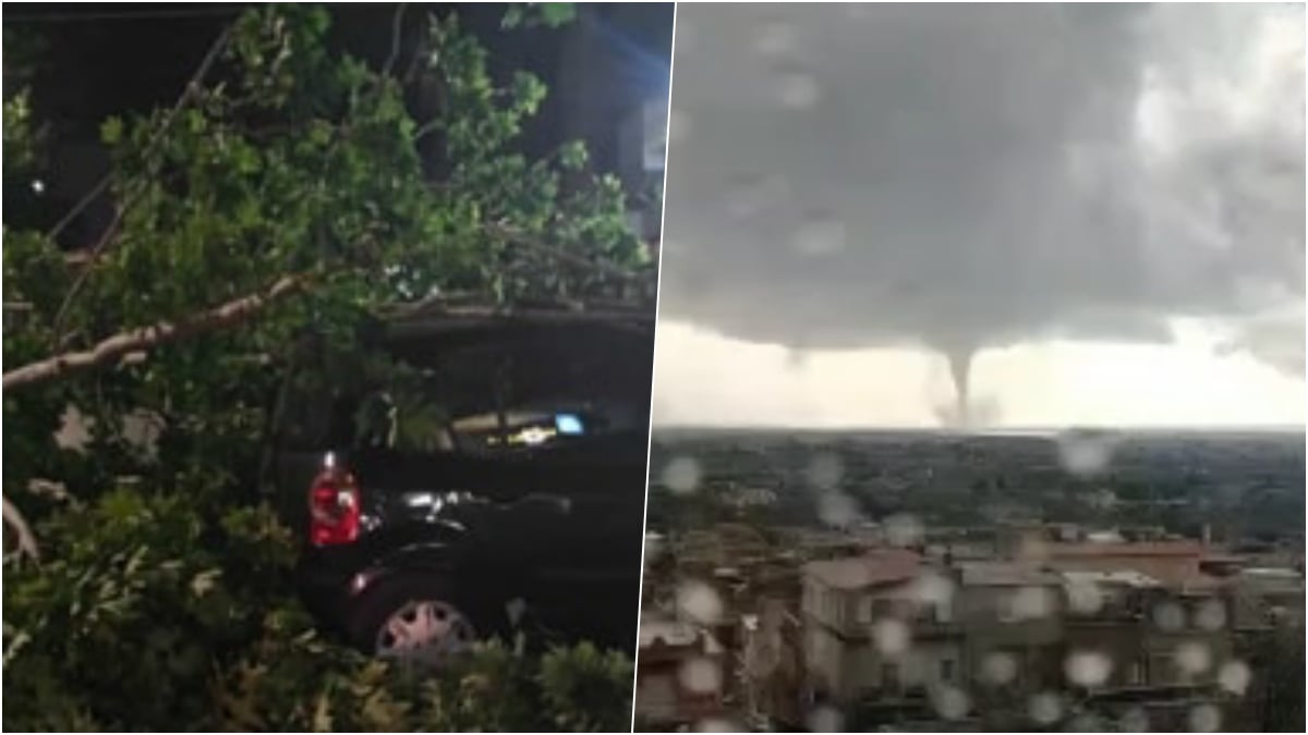 devastante tromba d8217aria alberi sradicati e auto distrutte