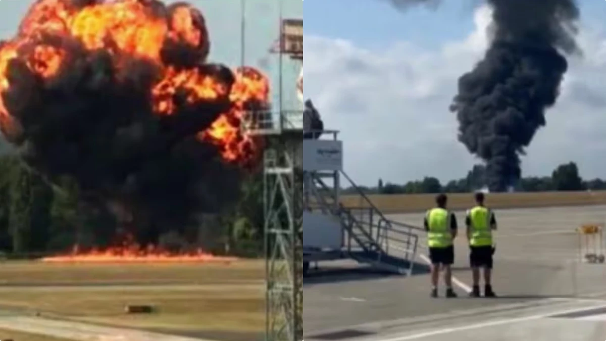 grave incidente in aeroporto esplosione in pista e scalo chiuso video