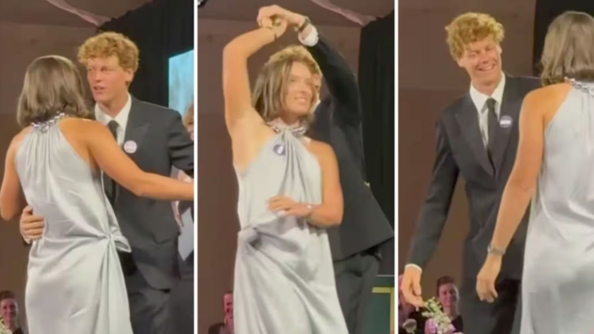 Sinner e Swiatek, cala il gelo durante il ballo a Wimbledon: il campione in imbarazzo (VIDEO) Sinner e Swiatek, cala il gelo durante il ballo a Wimbledon: il campione in imbarazzo (VIDEO)