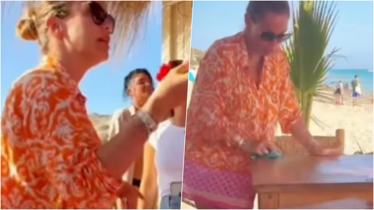 Sonia Bruganelli come non la si era mai vista: cameriera, pulisce i tavoli e serve birra (VIDEO) Sonia Bruganelli come non la si era mai vista: cameriera, pulisce i tavoli e serve birra (VIDEO)