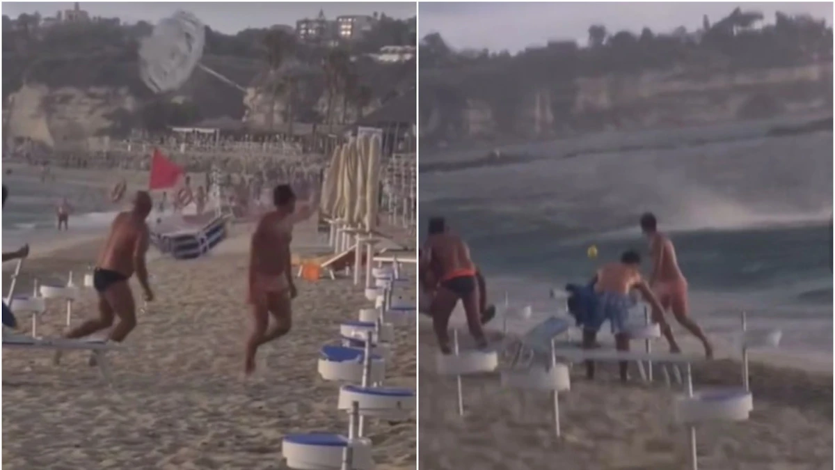 Tromba marina in spiaggia, panico e bagnanti in fuga: è volato tutto (VIDEO) Tromba marina in spiaggia, panico e bagnanti in fuga: è volato tutto (VIDEO)