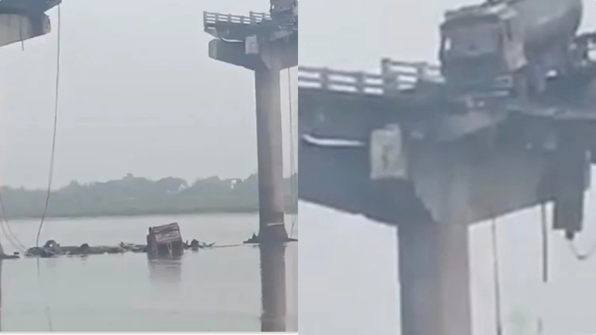 Crolla ponte, auto e camion precipitano nel fiume: il video da brividi Crolla ponte, auto e camion precipitano nel fiume: il video da brividi