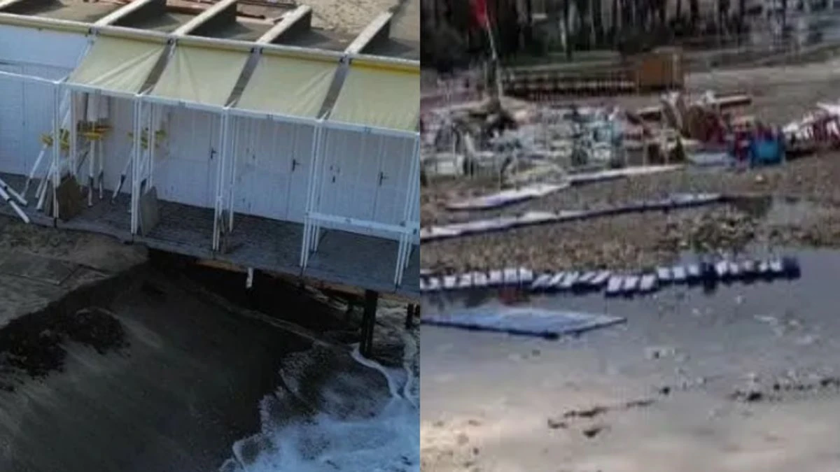 maltempo stagione finita in italia cabine in mare e danni ovunque
