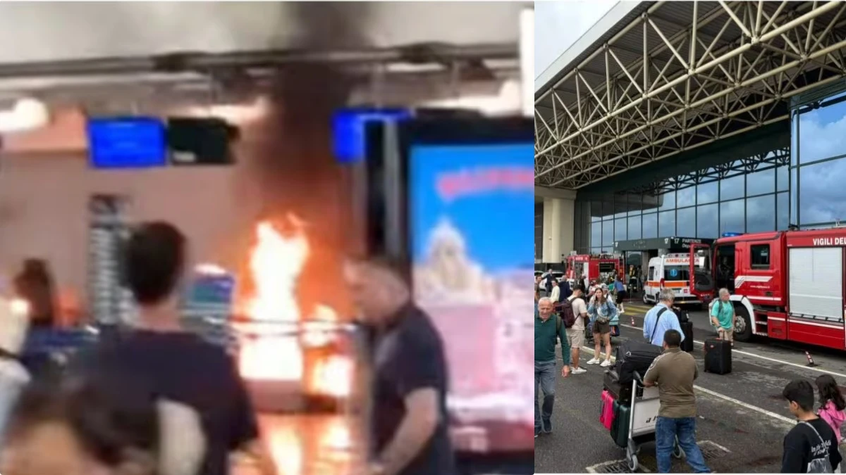 allarme all8217aeroporto di malpensa uomo scatena il panico e appicca un incendio nell8217area check in