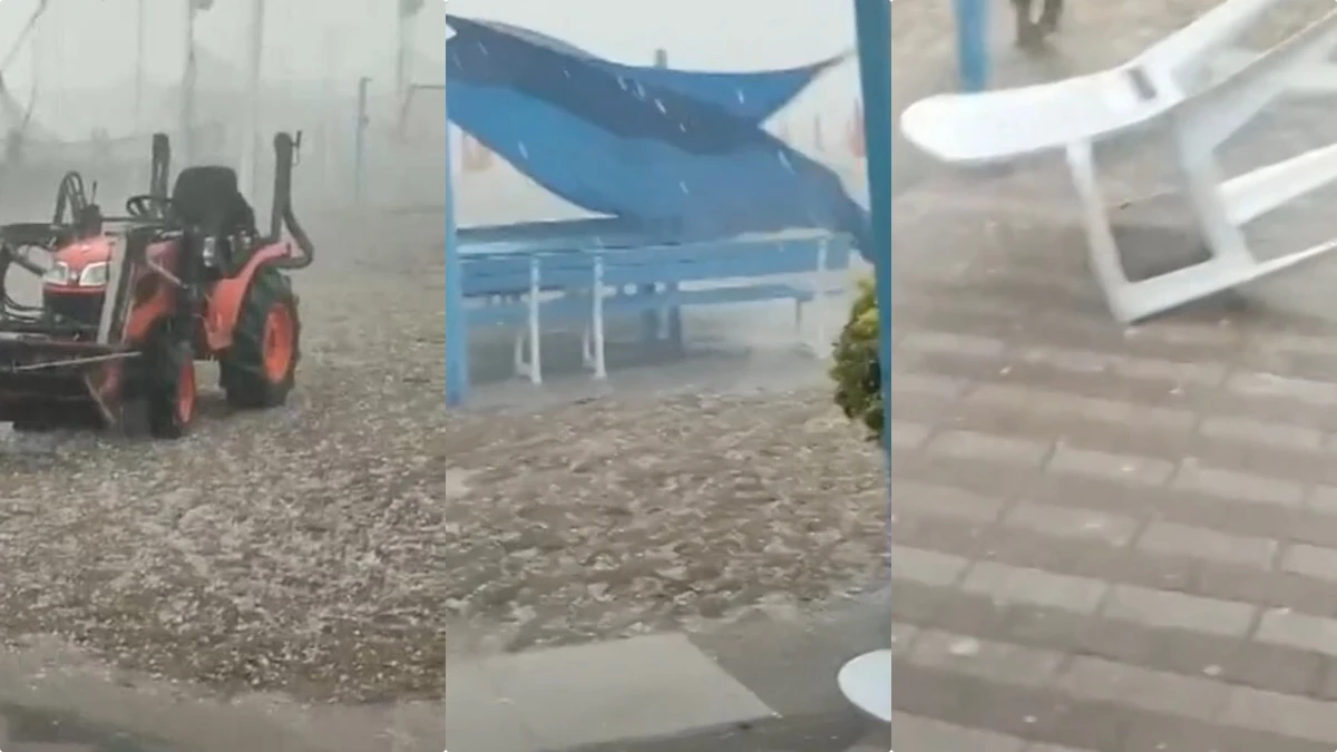 Violenta grandinata devasta la spiaggia italiana: VIDEO e FOTO, impressionanti