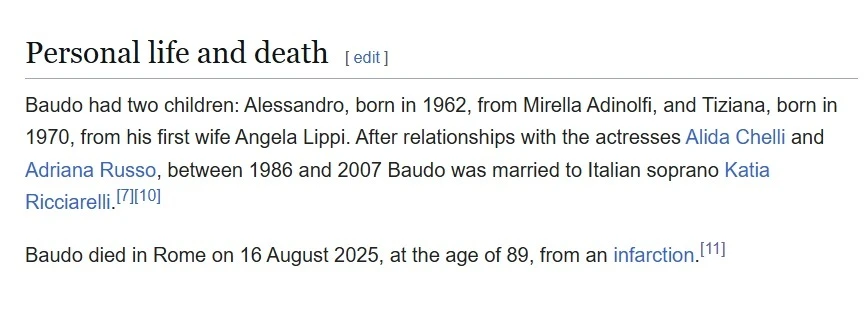morte baudo wikipedia inglese
