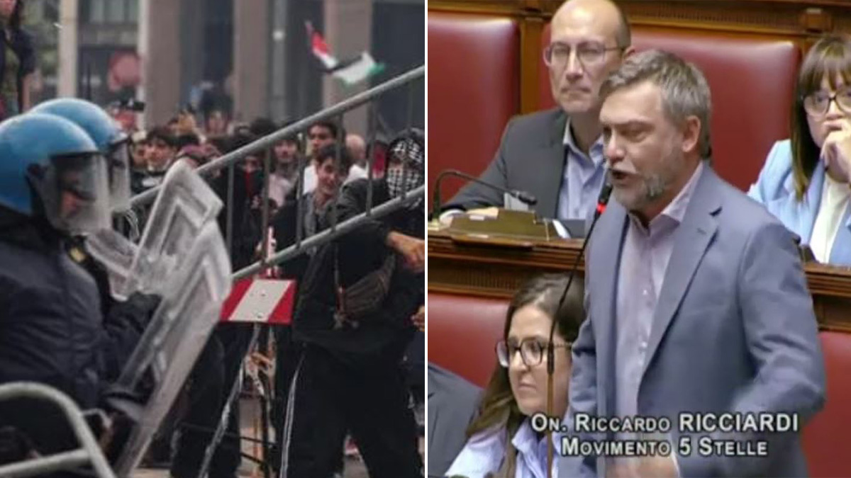 Scontri ai cortei per Gaza, scintille alla Camera tra maggioranza e opposizione