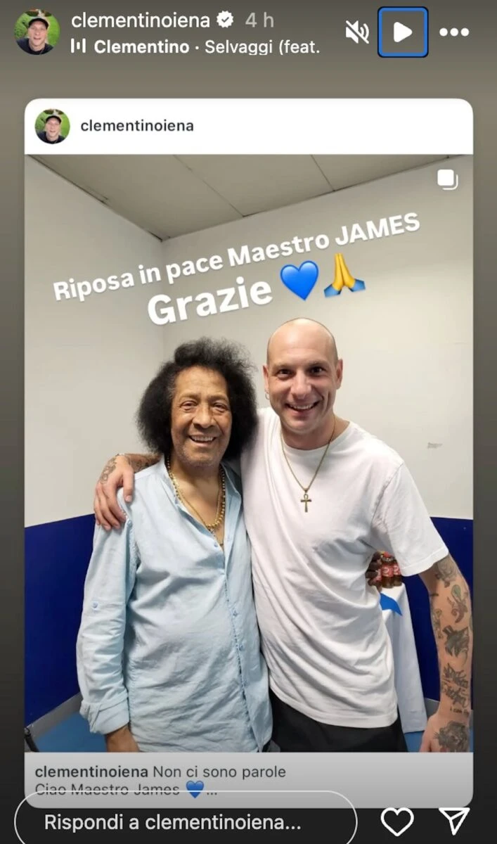 Una delle ultime foto pubbliche di James Senese, emozionante e intensa