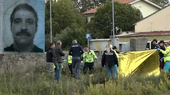 Polizia e autorità presenti sulla scena del ritrovamento a Viareggio