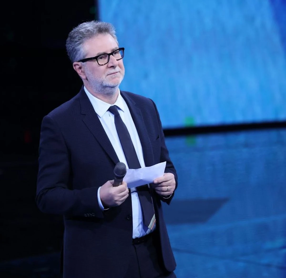 Peppe Vessicchio in uno dei suoi momenti sul palco