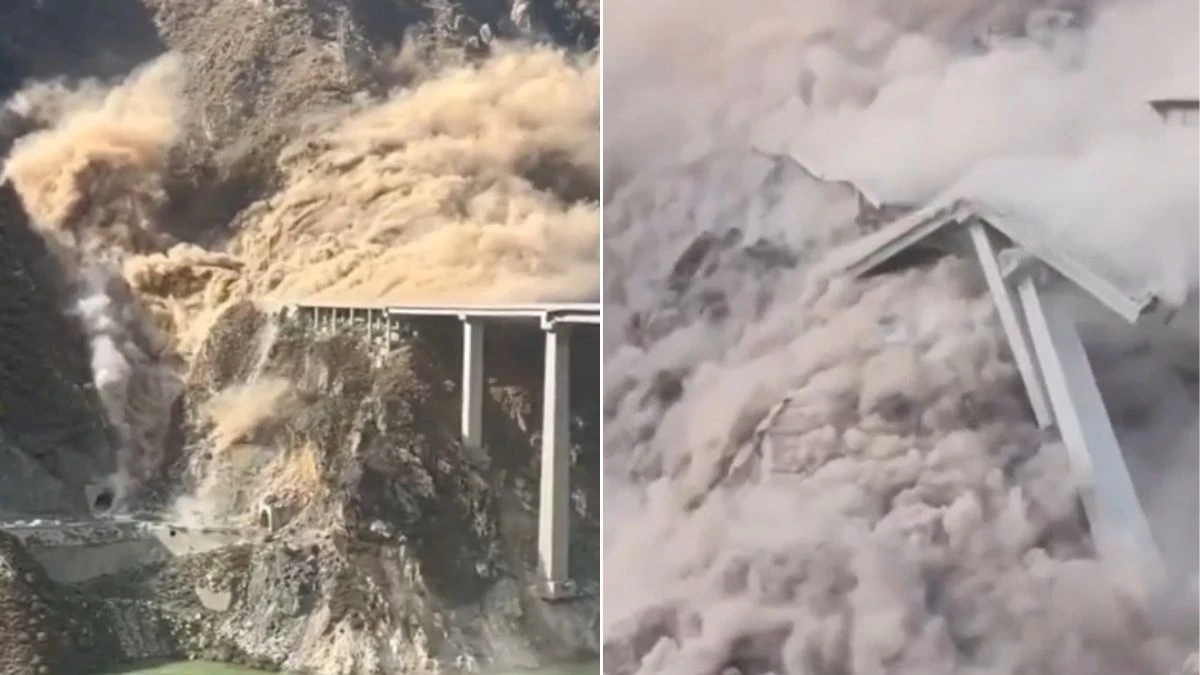 Terribile frana, crolla il ponte: le immagini da brividi (VIDEO)