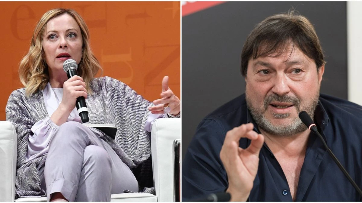 Giorgia Meloni durante un intervento pubblico