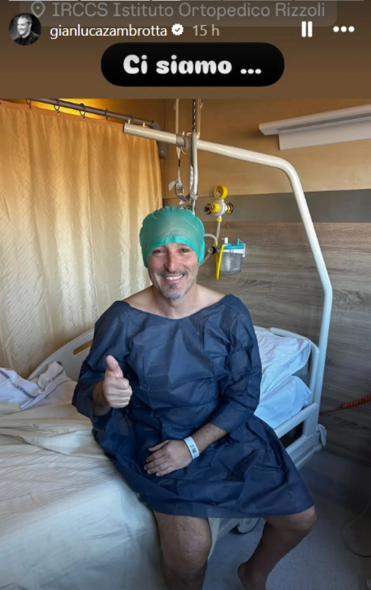 Dettaglio delle ginocchia dopo l’intervento chirurgico