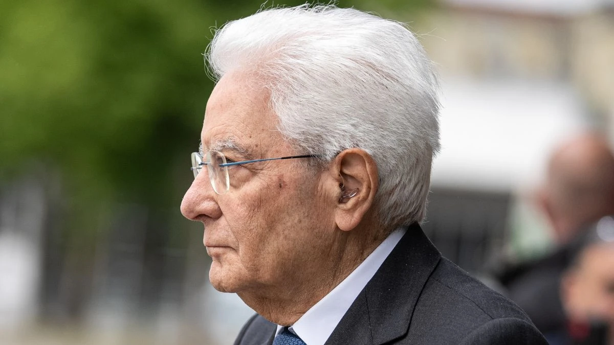 Il Presidente della Repubblica Sergio Mattarella durante un discorso istituzionale