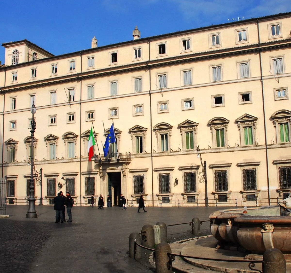 Veduta di Palazzo Chigi, sede del Governo italiano