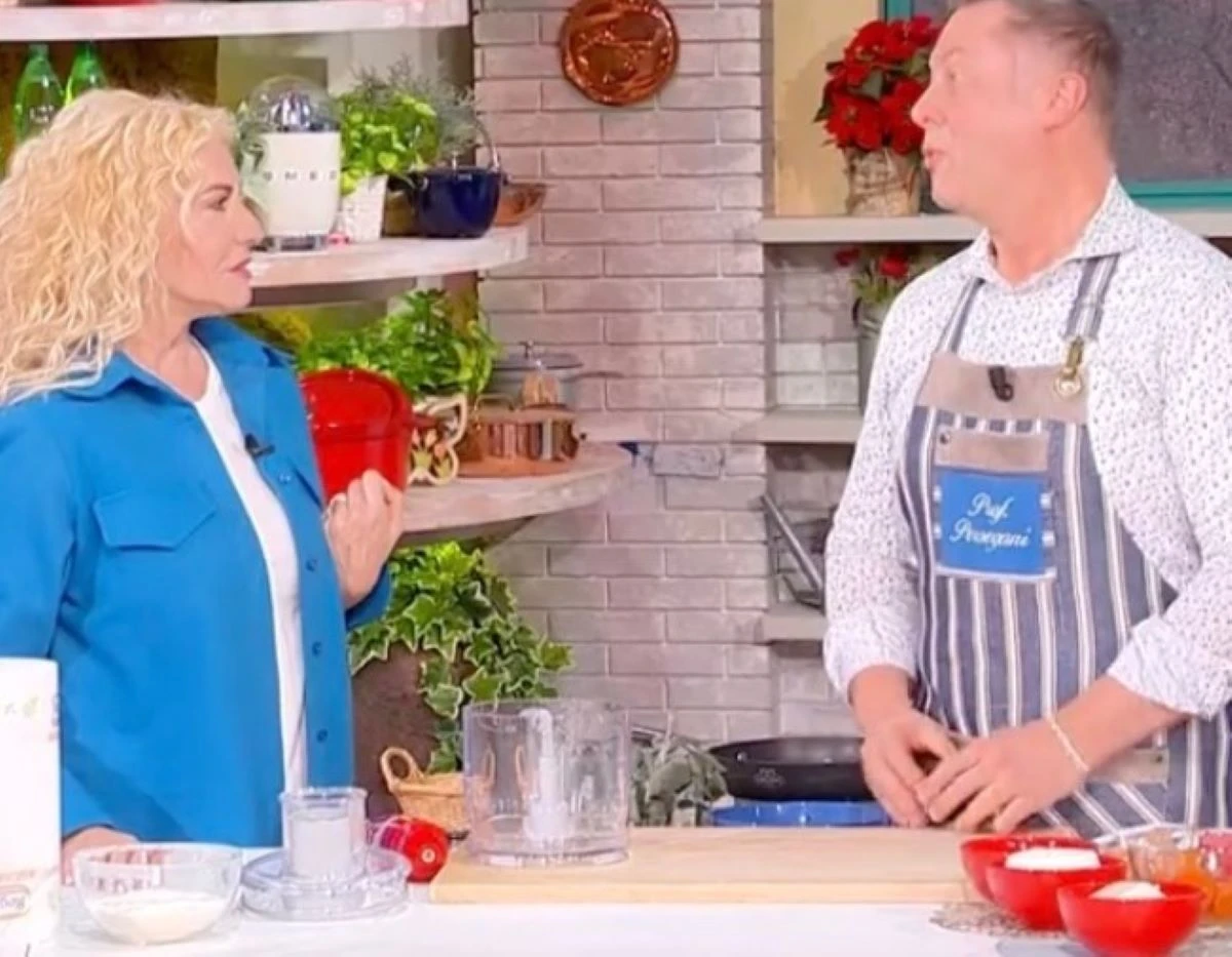 Antonella Clerici e Daniele Persegani ridono in studio