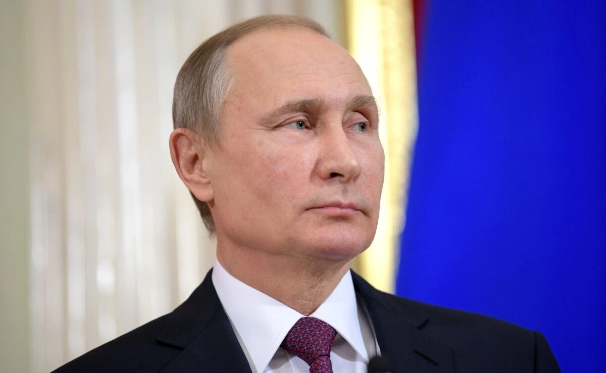 Vladimir Putin durante una conferenza stampa internazionale