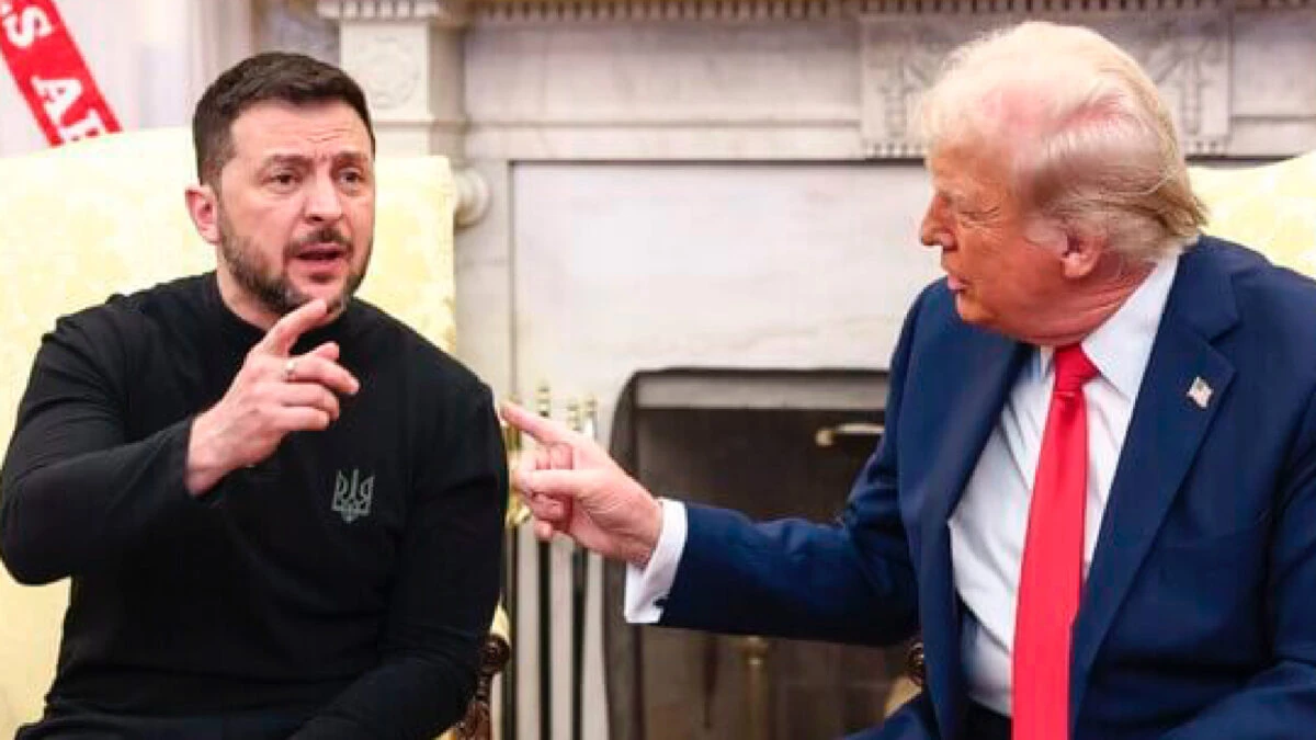 Volodymyr Zelensky durante un incontro ufficiale
