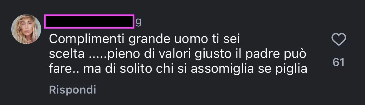 Dettaglio di un look di Giulia Salemi condiviso sui social