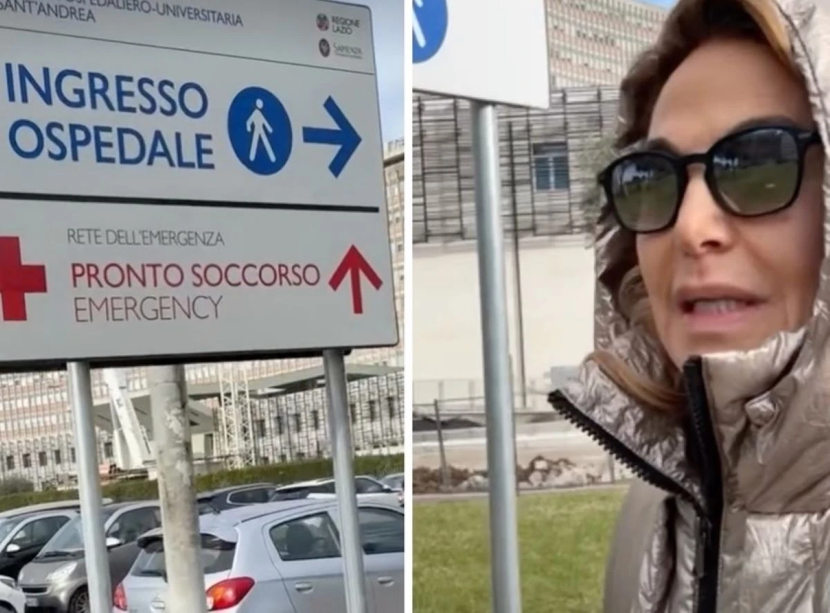 Barbara D'Urso in ospedale, braccio tutelato e sorriso forzato