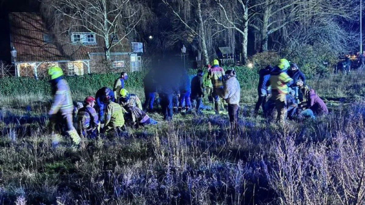 Area della parata di Natale a Nunspeet dopo l'incidente con l'auto sulla folla