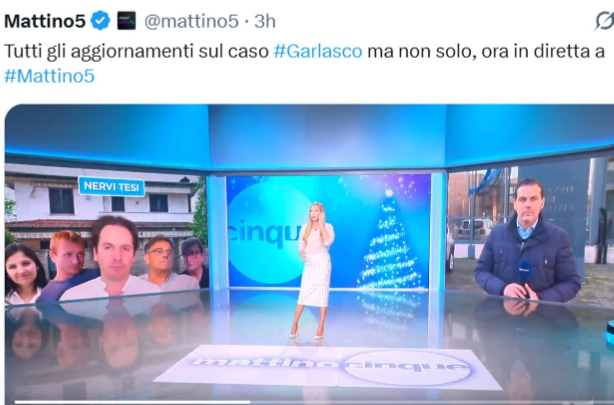 Federica Panicucci durante il dibattito sul delitto di Garlasco