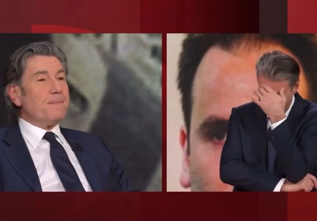 Milo Infante e l’avvocato De Rensis durante la trasmissione