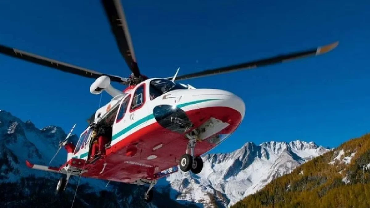 Scenario montano innevato, luogo dell'incidente dell'elicottero