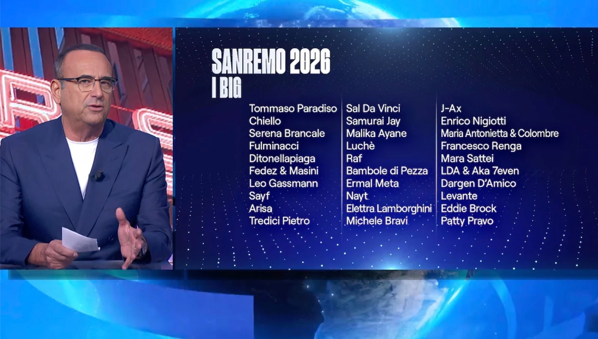 Sanremo 2026, il Tg1 annuncia i nomi dei cantanti ma finisce male: é bufera