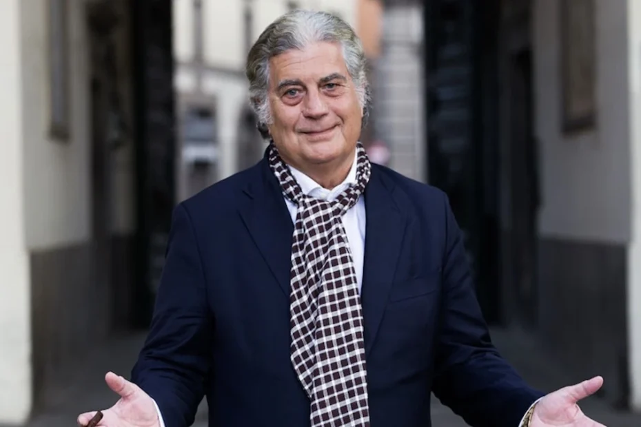 Ritratto del giornalista Giovanni Masotti in televisione