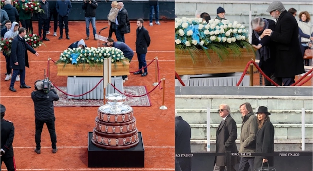 Il pubblico si raccoglie davanti al feretro di Pietrangeli