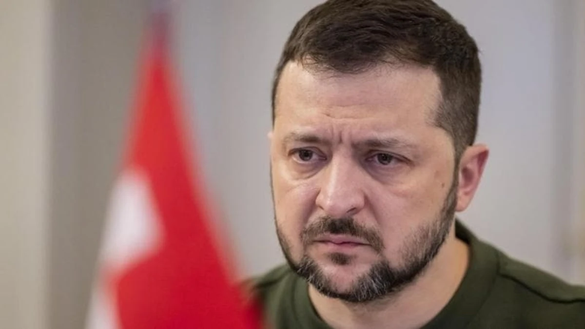 Il presidente ucraino Volodymyr Zelensky durante un incontro diplomatico