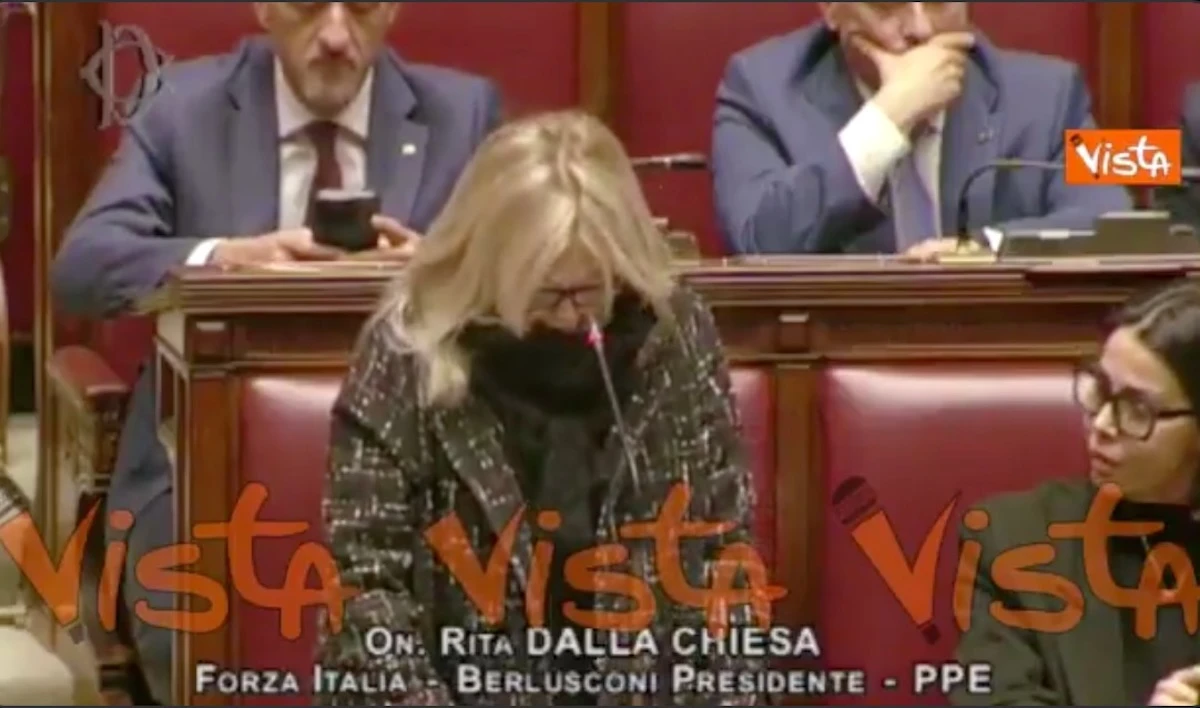 Il Parlamento durante l’intervento di Rita Dalla Chiesa