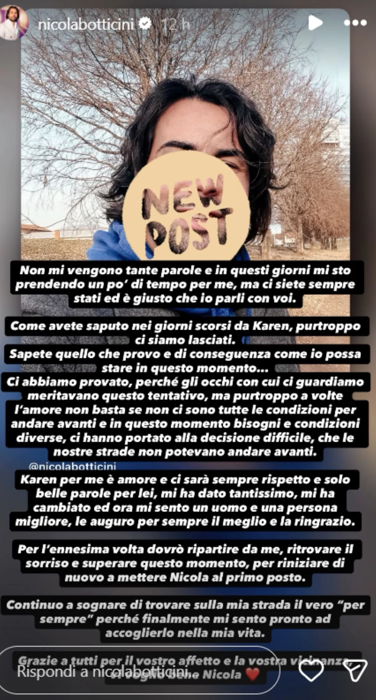 Nicola Botticini durante una scena del reality L'amore è cieco