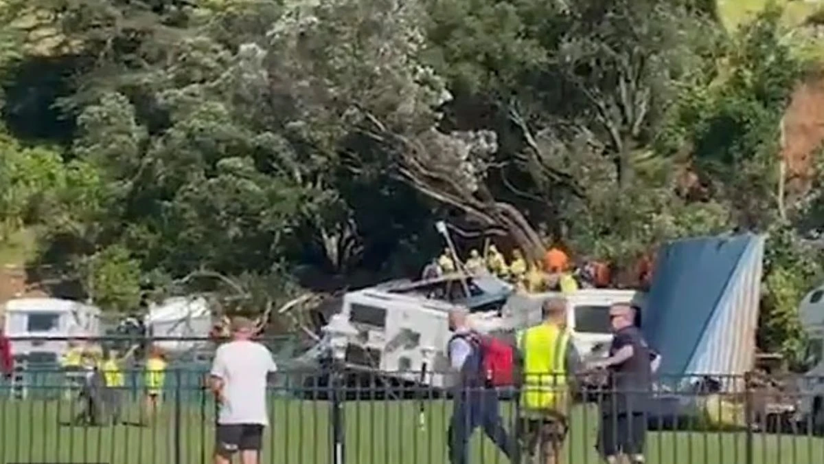 Area del campeggio in Nuova Zelanda colpita da una frana durante la notte
