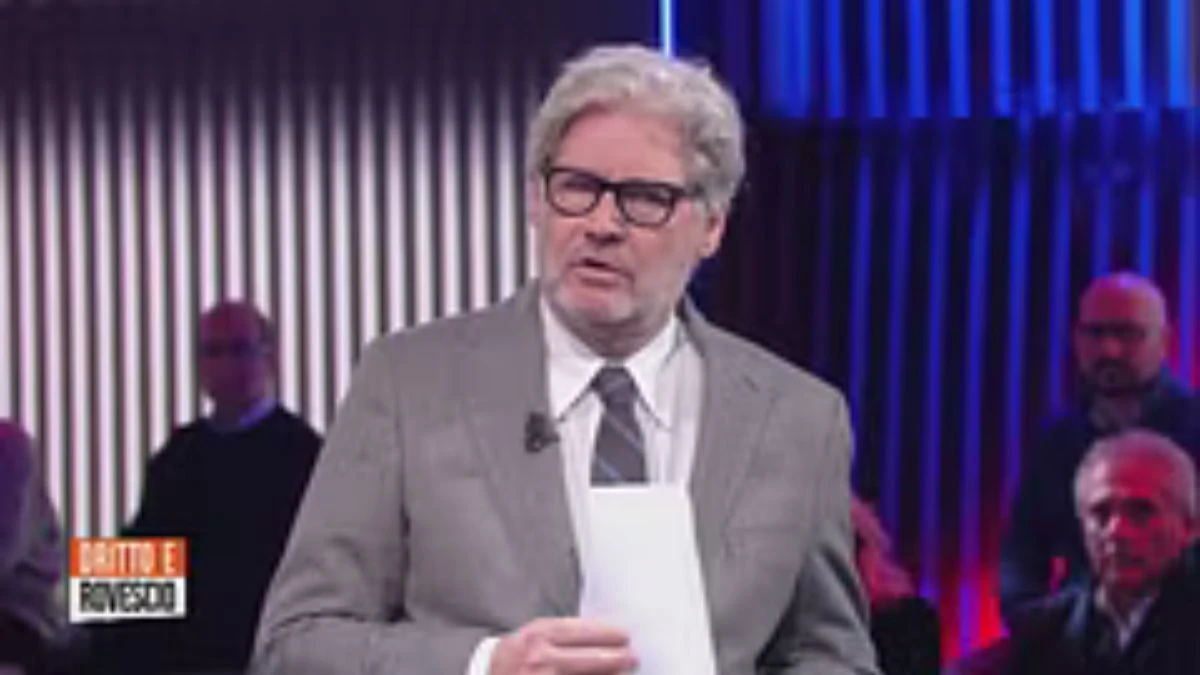 Paolo Del Debbio e studio televisivo durante il dibattito sulla tragedia di Crans-Montana