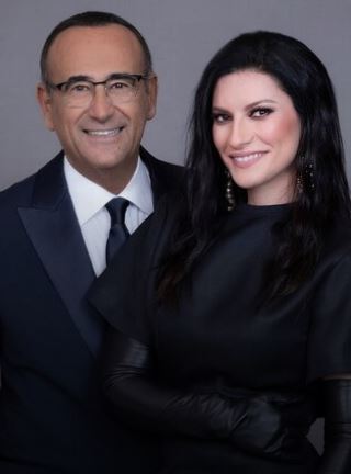 Laura Pausini e Carlo Conti