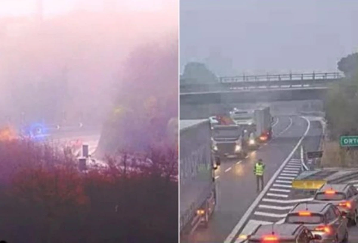 Tratto della A14 all'altezza di Ortona interessato dall'assalto al furgone portavalori