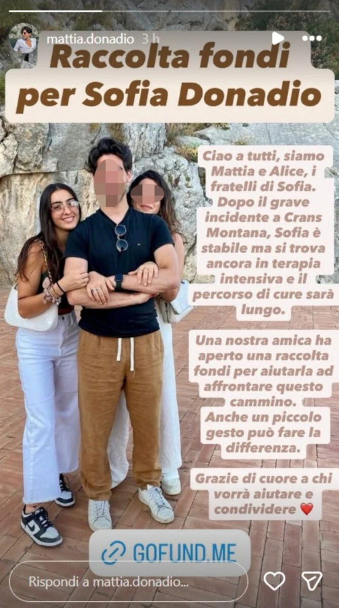 Foto di Sofia Donadio scattata prima dell'incendio di Crans-Montana
