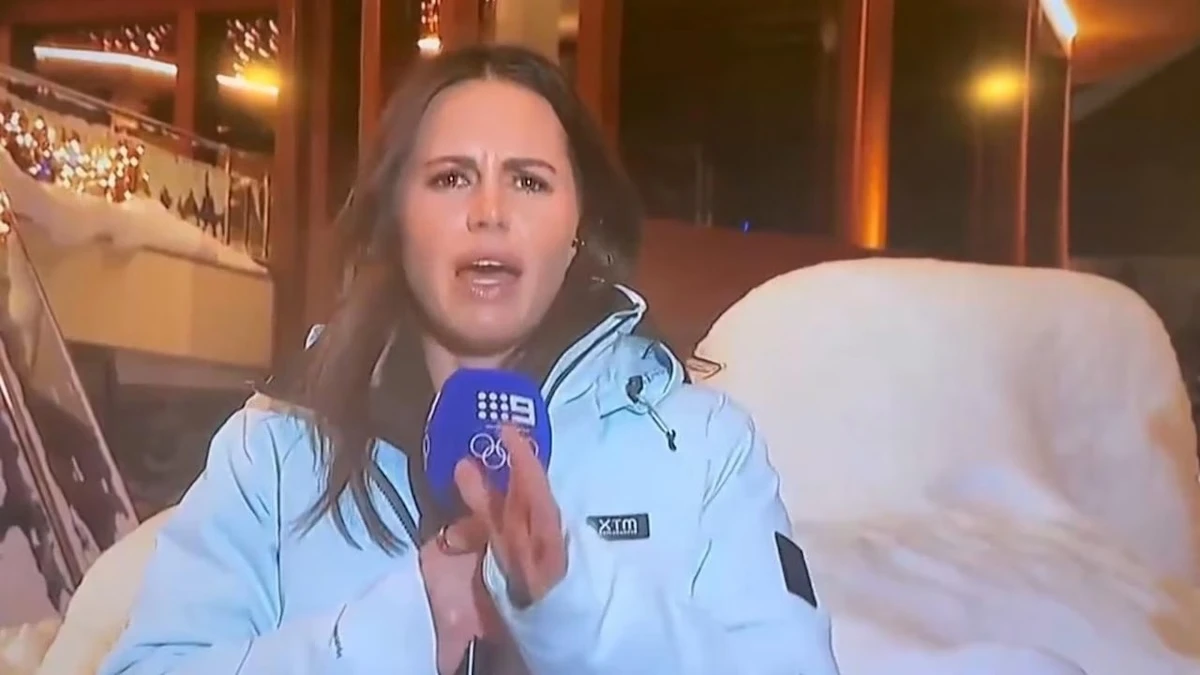 Danika Mason in collegamento da Milano-Cortina 2026 durante la diretta di Channel 9